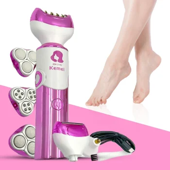 Kemei Épilateur 6-en-1 Rechargeable – Système Complet de Beauté Féminine