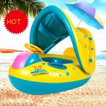 Bouée Bébé Gonflable avec Pare-Soleil
