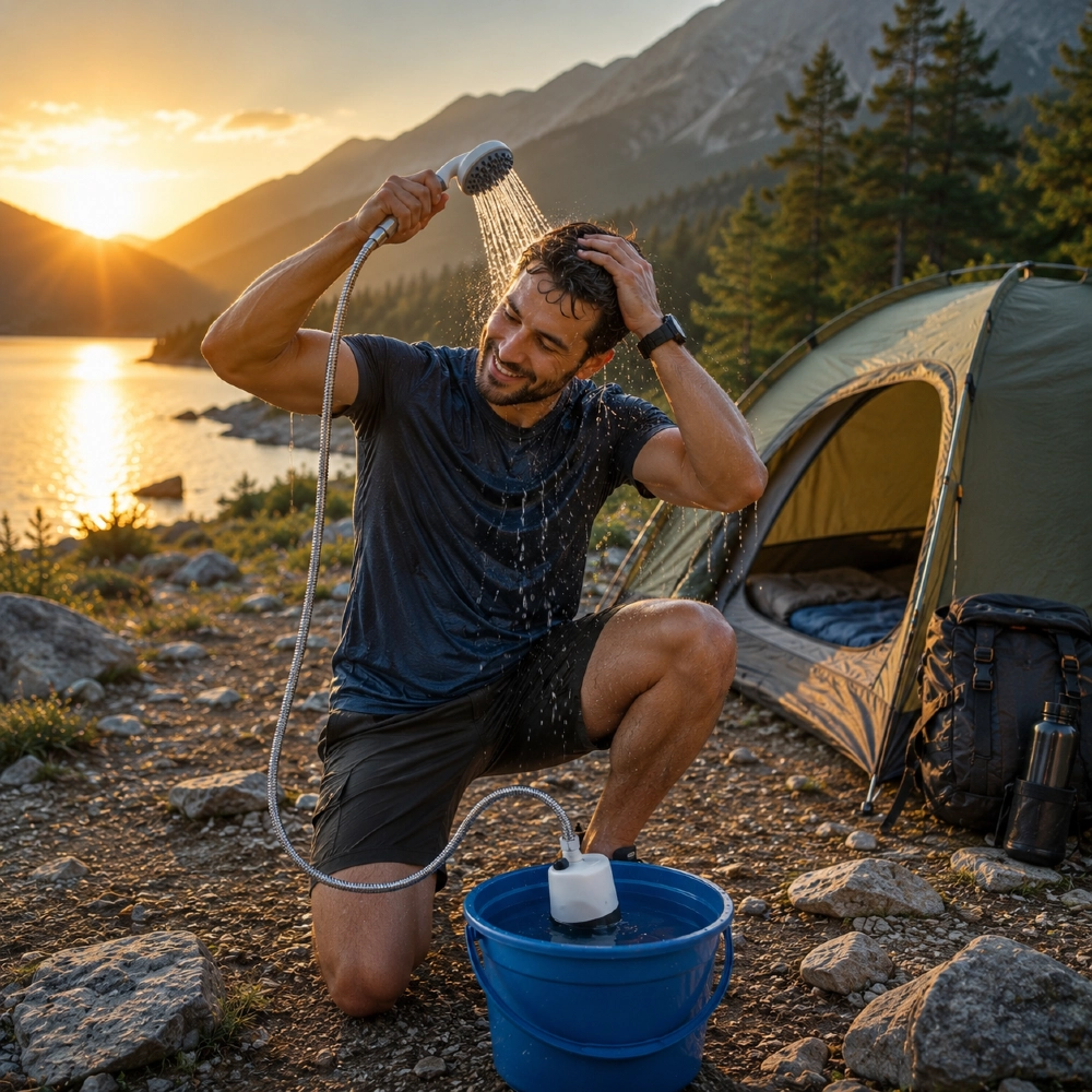 Douche Portable Rechargeable USB pour Camping, Plage et Voyage - Image 2 Douche Portable Rechargeable USB pour Camping, Plage et Voyage