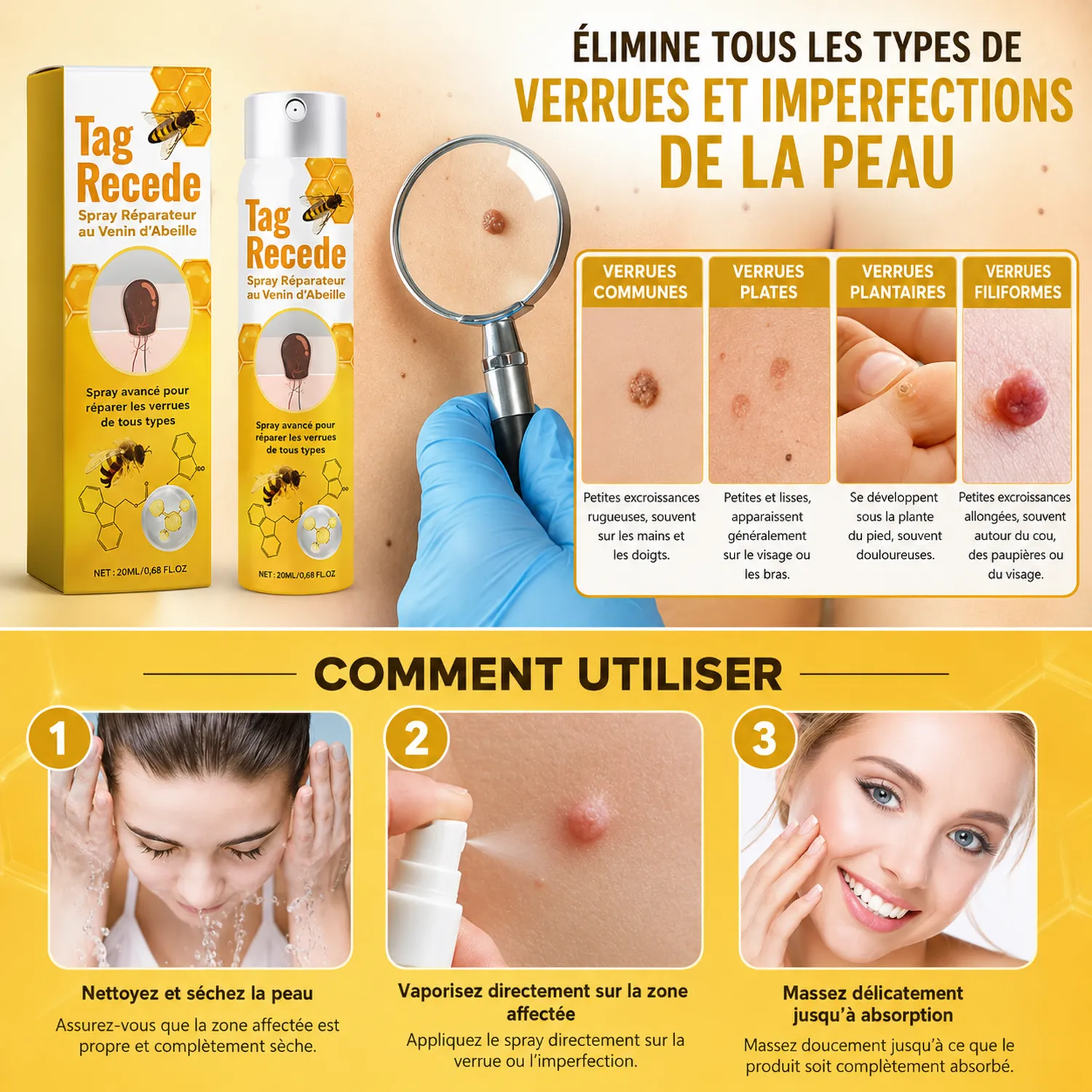 Spray Réparateur au Venin d’Abeille Tag Recede – 20ml – Image 2 Spray Réparateur au Venin d’Abeille Tag Recede – 20ml