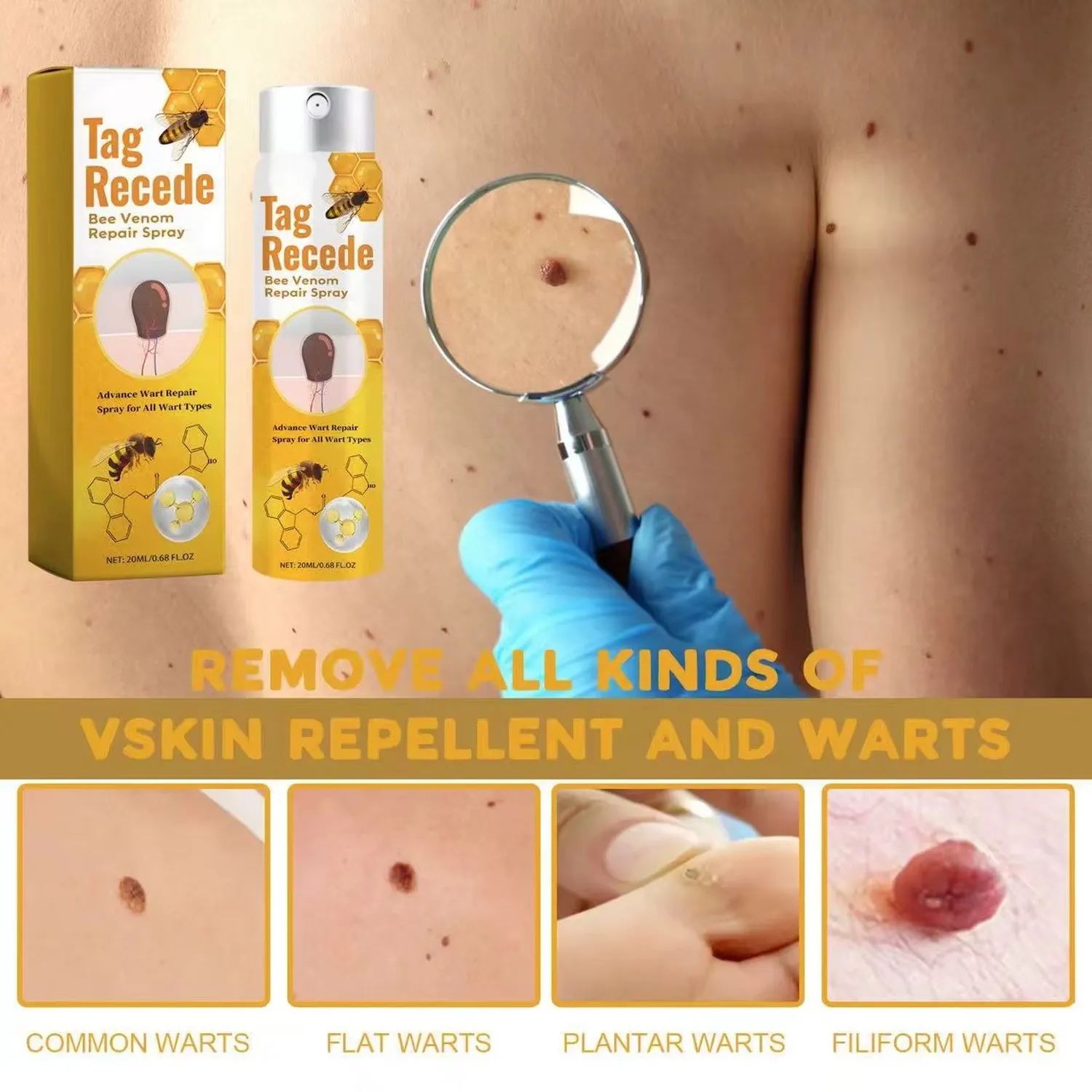 Spray Réparateur au Venin d’Abeille Tag Recede – 20ml – Image 3 Spray Réparateur au Venin d’Abeille Tag Recede – 20ml
