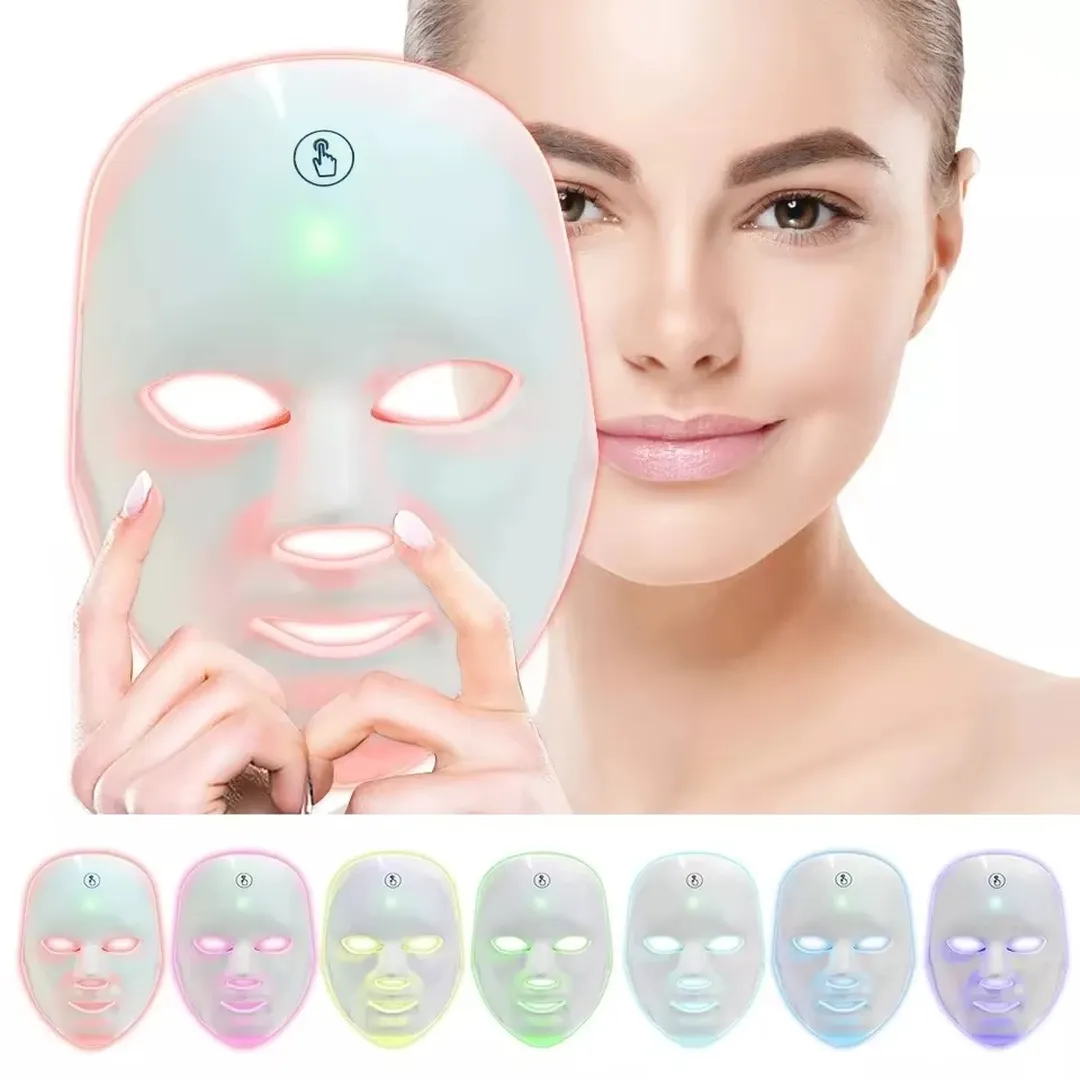 Masque Facial LED de Luminothérapie – Soin Visage 7 Couleurs - Image 5 Masque Facial LED de Luminothérapie – Soin Visage 7 Couleurs
