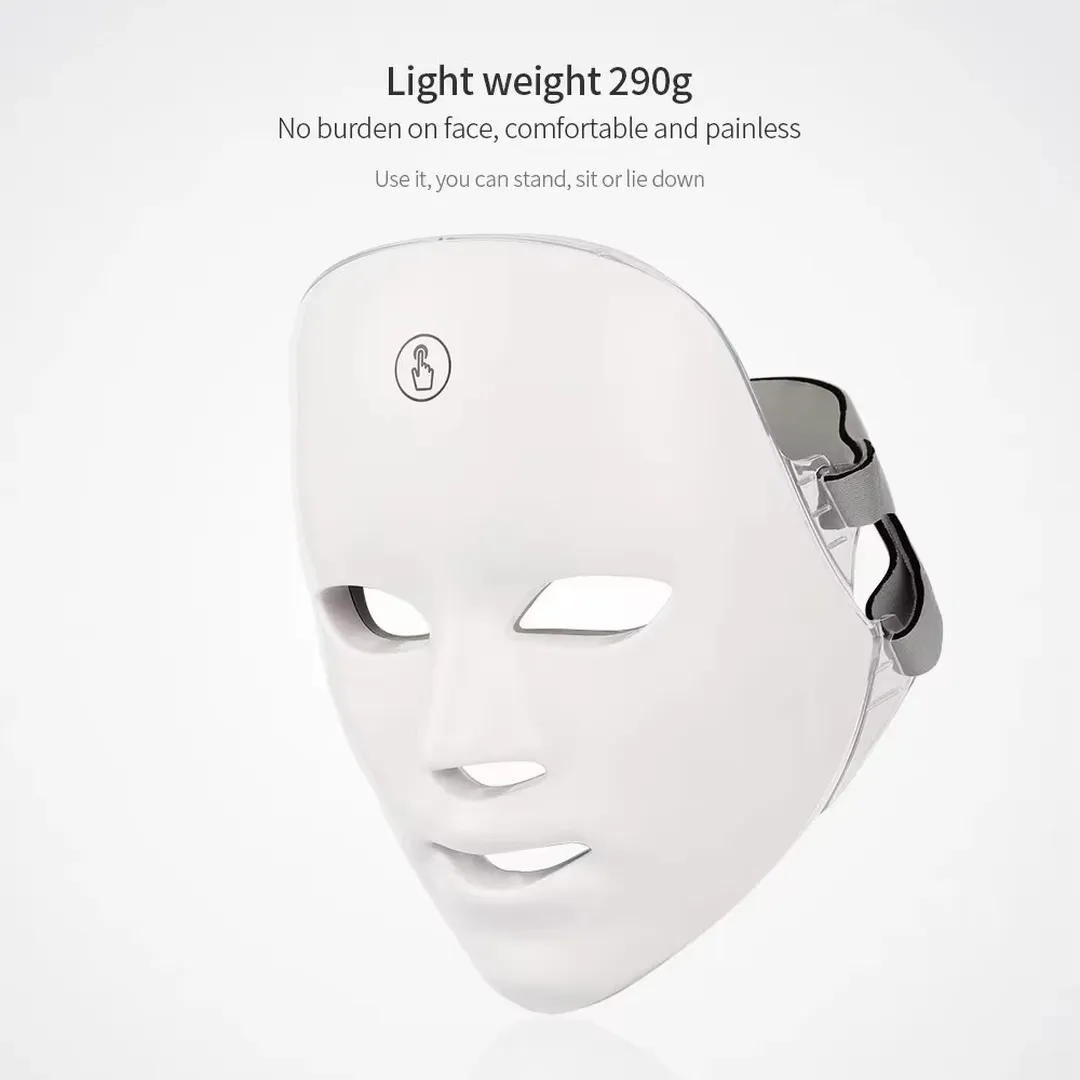 Masque Facial LED de Luminothérapie – Soin Visage 7 Couleurs - Image 6 Masque Facial LED de Luminothérapie – Soin Visage 7 Couleurs